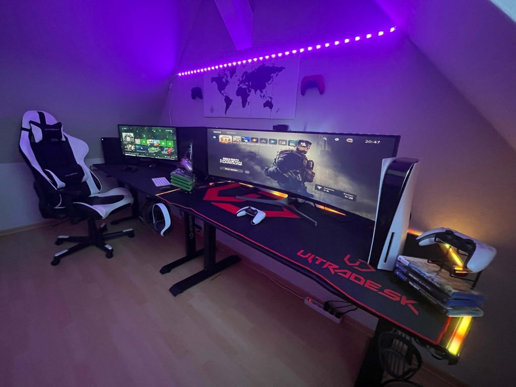 Arespark RGB Scrivania Gaming, 140 cm Tavolo Gaming con Potente Gestione  Dei Cavi E Illuminazione LED RGB, Robuste Gambe a K In Metallo Gaming Desk, Scrivanie PC Ergonomica da Tavolo : : Casa